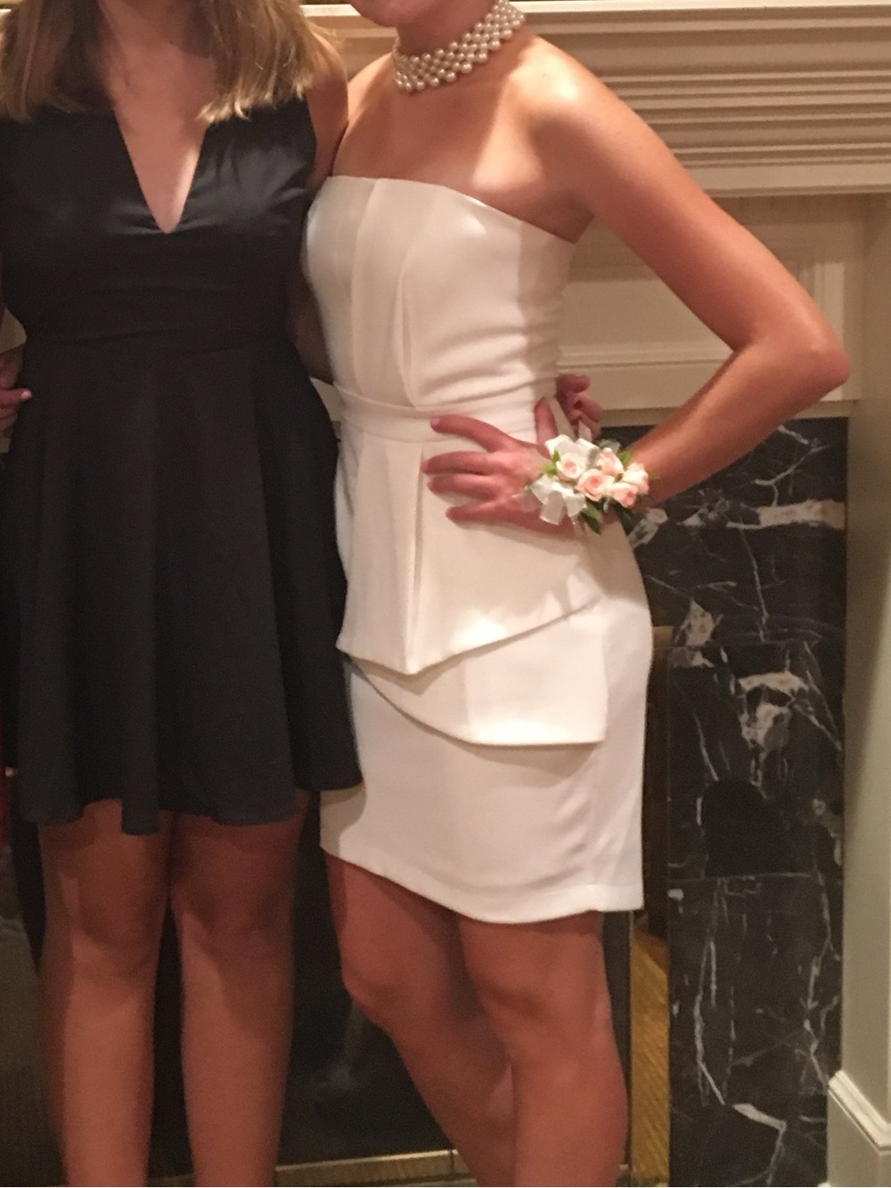 Adelyn Rae Strapless White Mini Dress